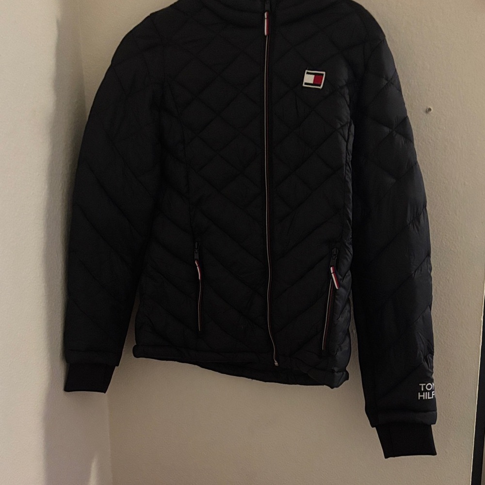 Tommy Hilfiger Black Quilted Jacket with Logo